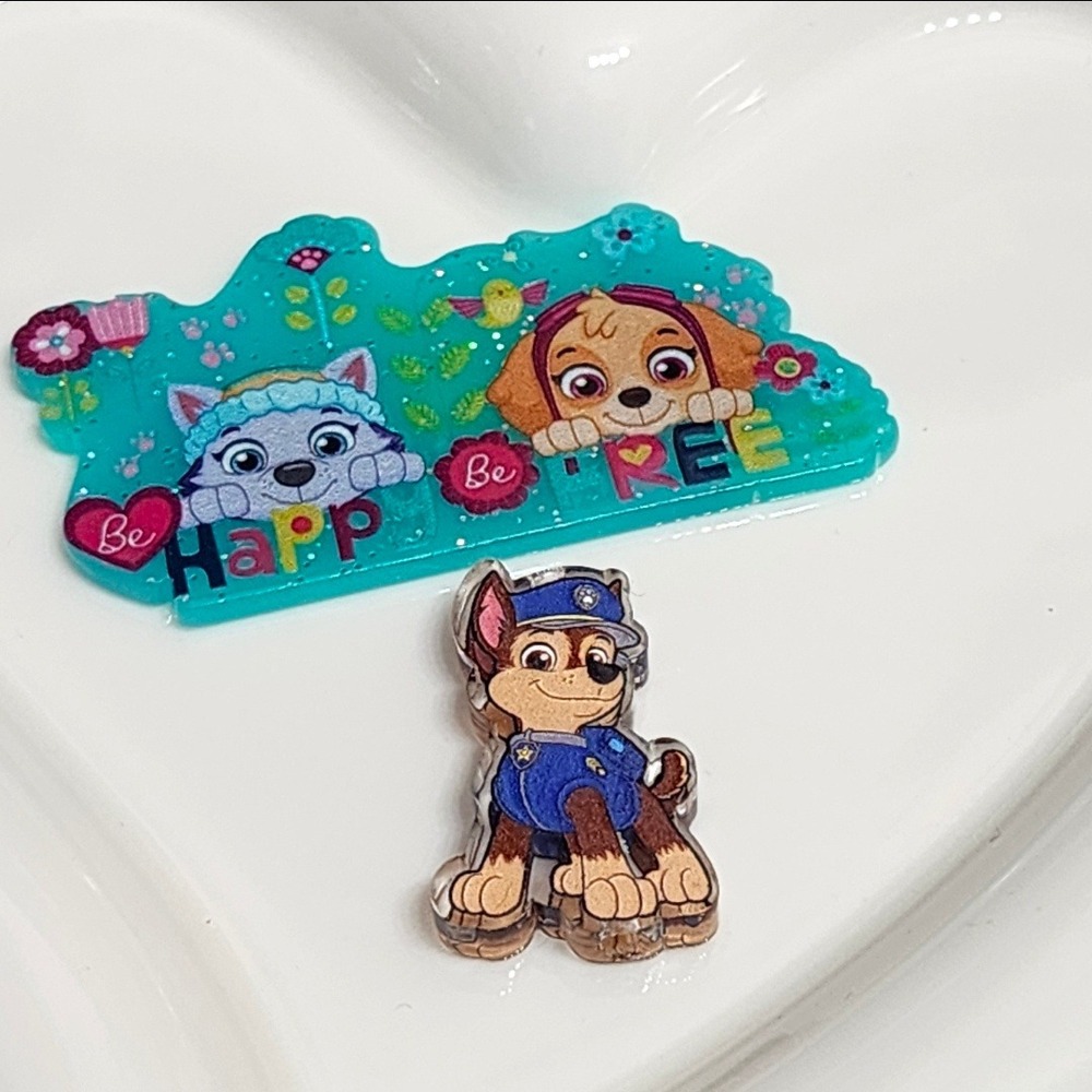 Dogs Flatback Focal Bead Paw Badge Keychain Bag Clip Crafts Acrylic Flats‎